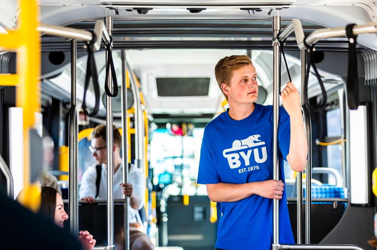 BYU Student on the bus